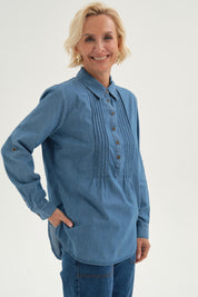 Blusa Mujer Denim Azul Claro