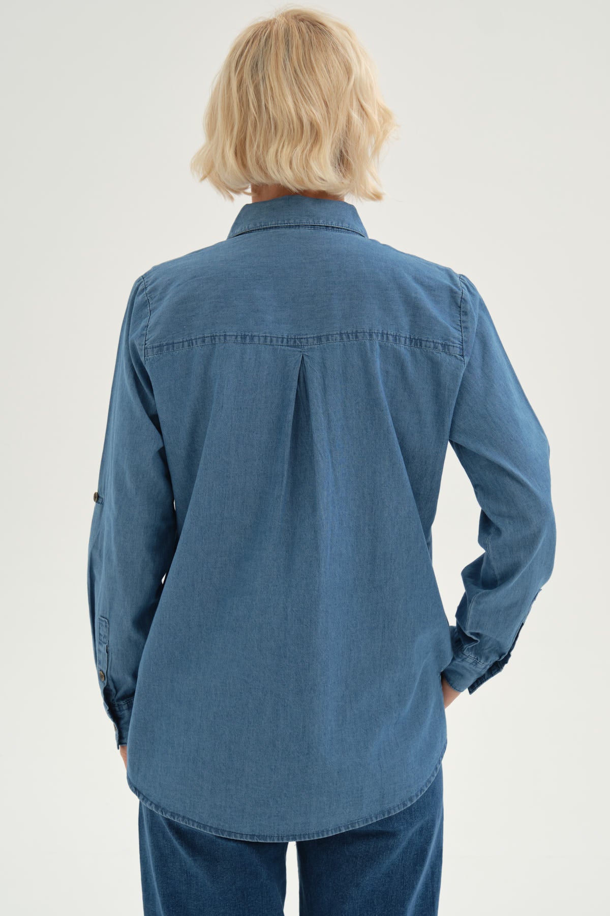 Blusa Mujer Denim Azul Claro