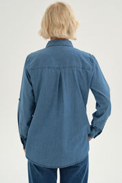 Blusa Mujer Denim Azul Claro