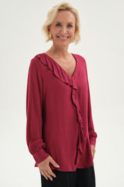 Blusa Mujer Con Tachas Burdeo