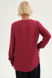 Blusa Mujer Con Tachas Burdeo