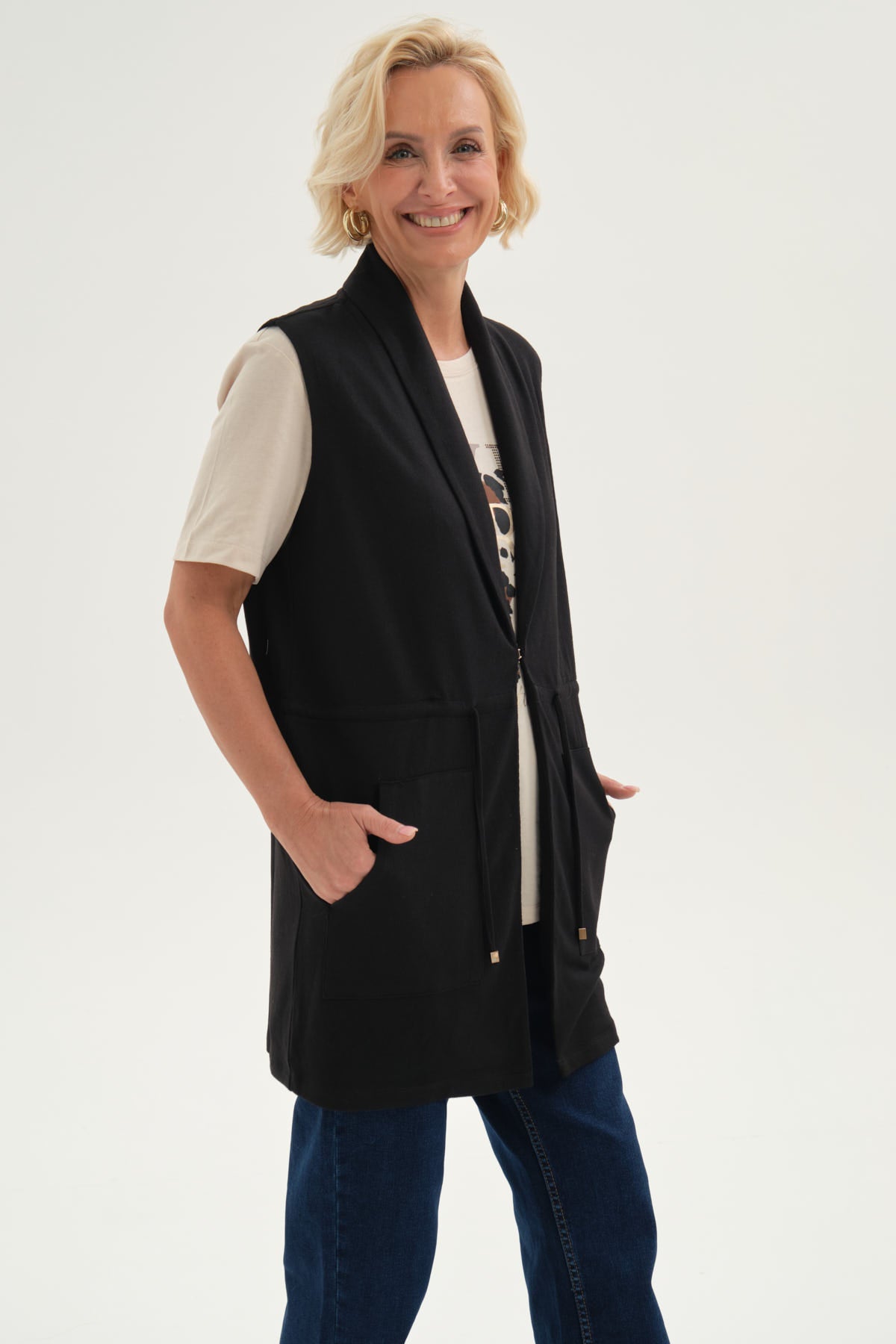 Sweater Mujer Abierto Negro