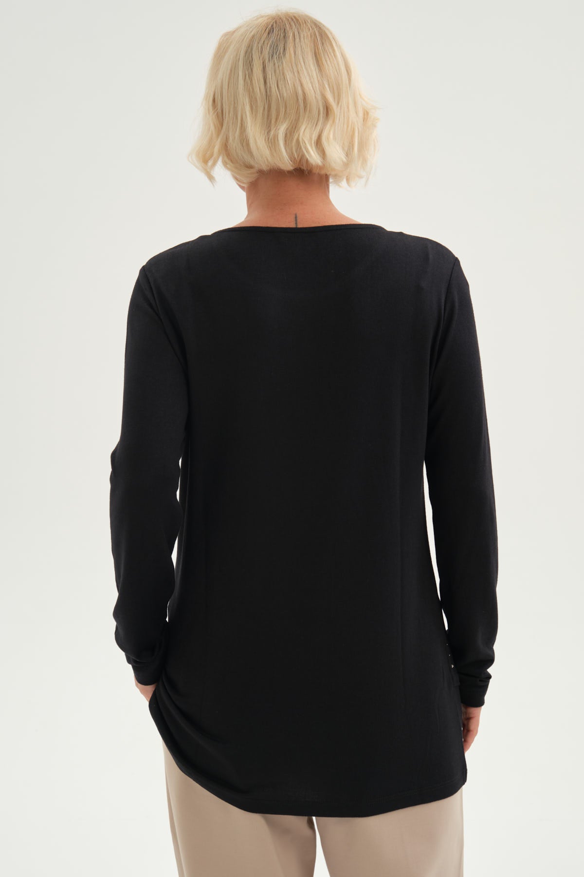 Polera Mujer Estampado Negro