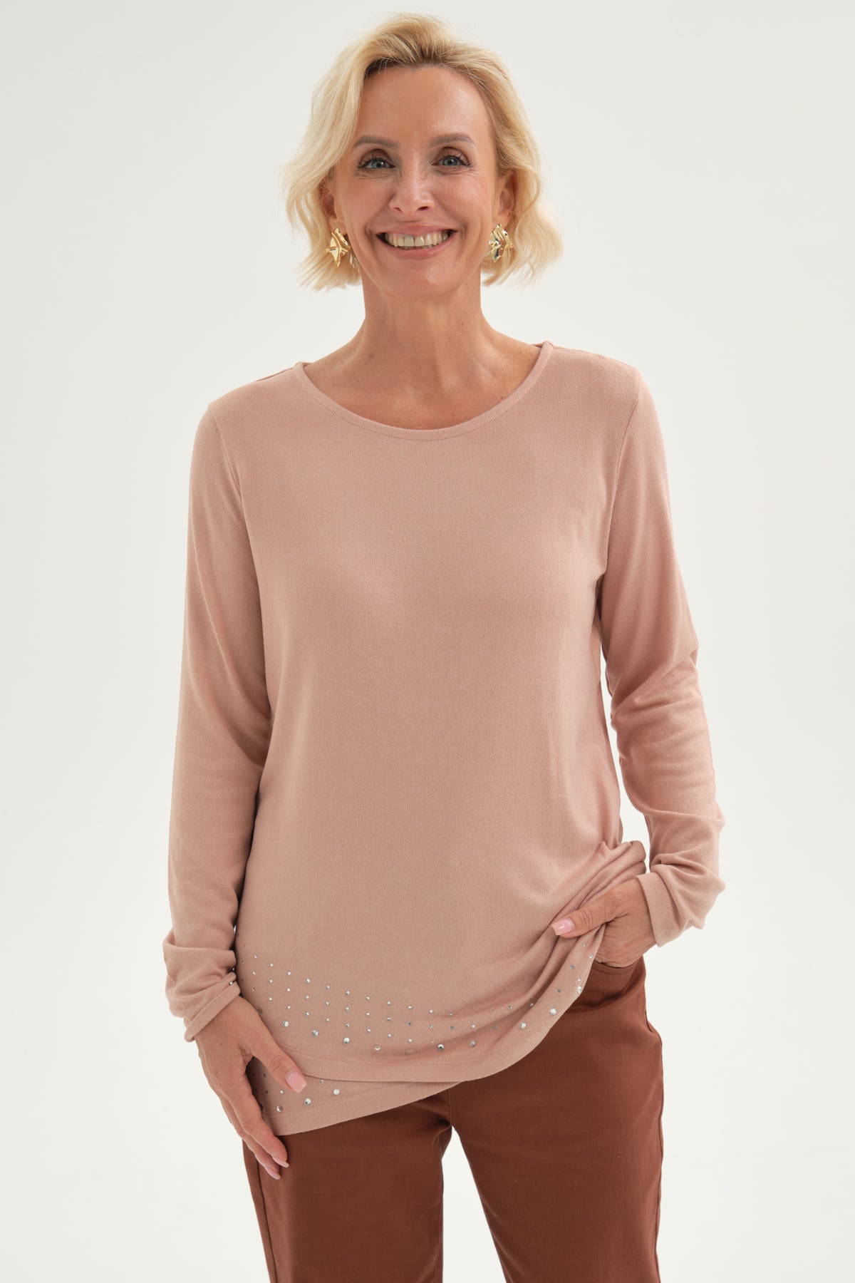 Polera Mujer Estampado Palo Rosa