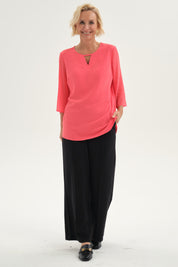 Blusa Mujer Blusa Crep Plumetti Naranjo Oscuro