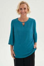 Blusa Mujer Blusa Crep Plumetti Turquesa
