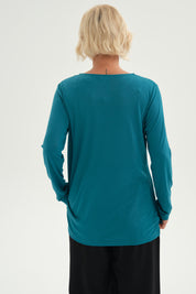 Blusa Mujer Blusa Crep Plumetti Turquesa