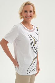 Polera Mujer Estampada Blanco