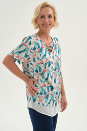 Blusa Mujer Blusa Detalle Escote Crudo