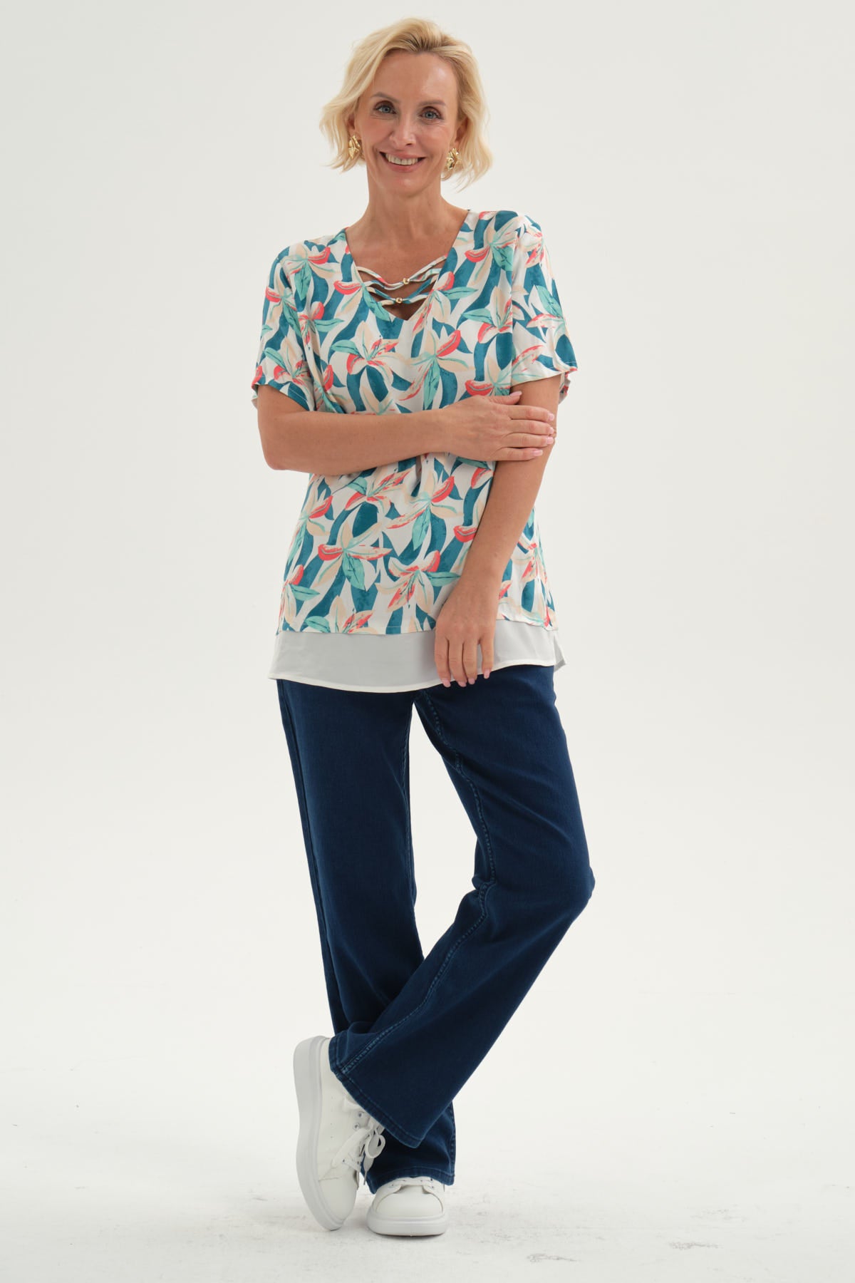 Blusa Mujer Blusa Detalle Escote Crudo