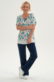 Blusa Mujer Blusa Detalle Escote Crudo