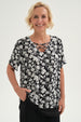 Blusa Mujer Blusa Detalle Escote Negro