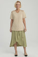 Falda Mujer Detalle Cinturón Verde Claro