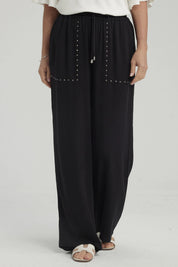 Pantalón Mujer Con Bolsillo Negro