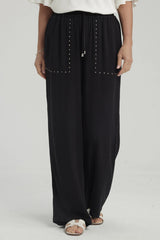 Pantalón Mujer Con Bolsillo Negro