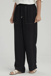 Pantalón Mujer Con Bolsillo Negro