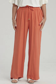 Pantalón Mujer Con Bolsillo Terracota