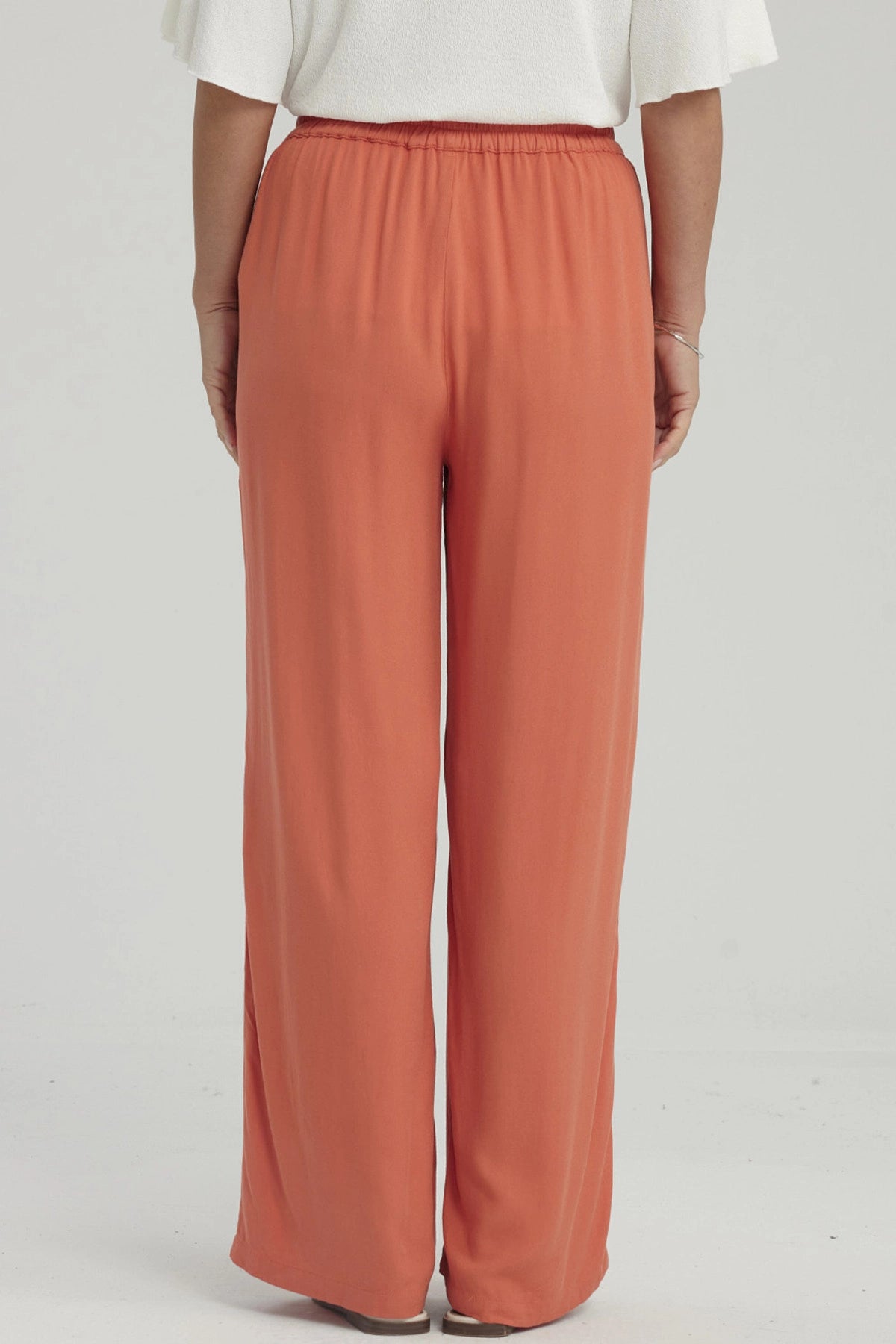 Pantalón Mujer Con Bolsillo Terracota