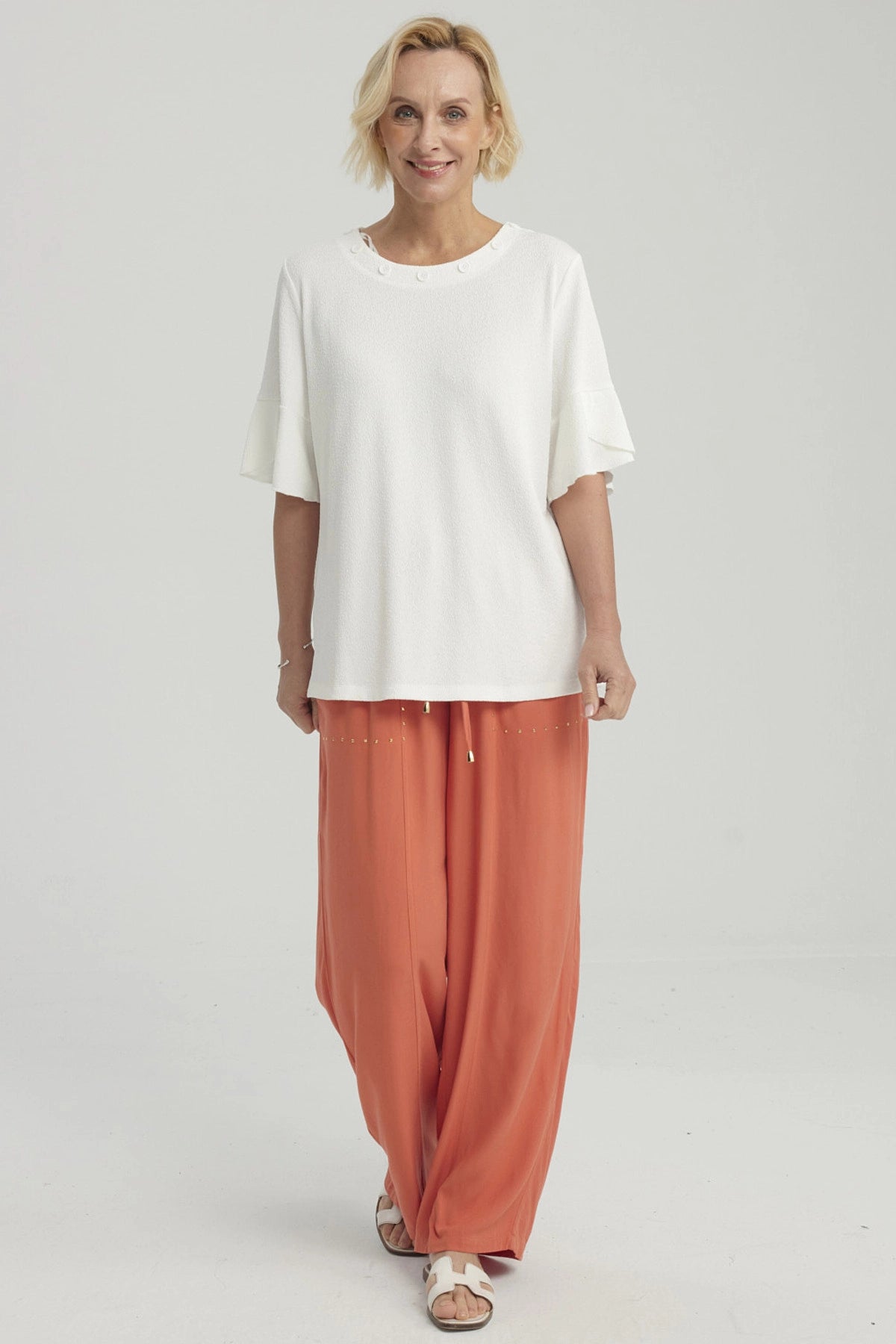 Pantalón Mujer Con Bolsillo Terracota