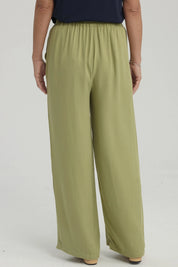 Pantalón Mujer Con Bolsillo Verde Claro