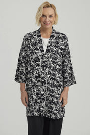 Blusa Mujer Roll Up Negro / Blanco