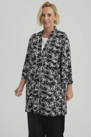 Blusa Mujer Roll Up Negro / Blanco