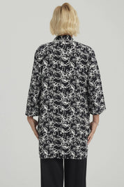 Blusa Mujer Roll Up Negro / Blanco