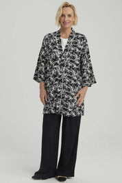 Blusa Mujer Roll Up Negro / Blanco