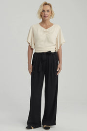 Pantalón Mujer Palazzo Print Negro