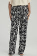 Pantalón Mujer Palazzo Print Negro / Blanco