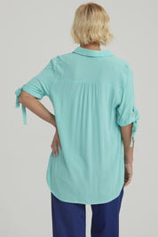 Blusa Mujer Amarra Turquesa