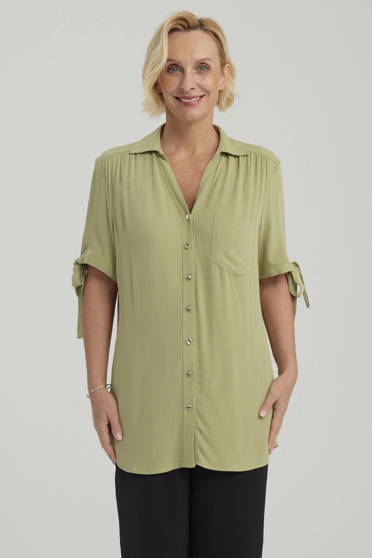 Blusa Mujer Amarra Verde Claro