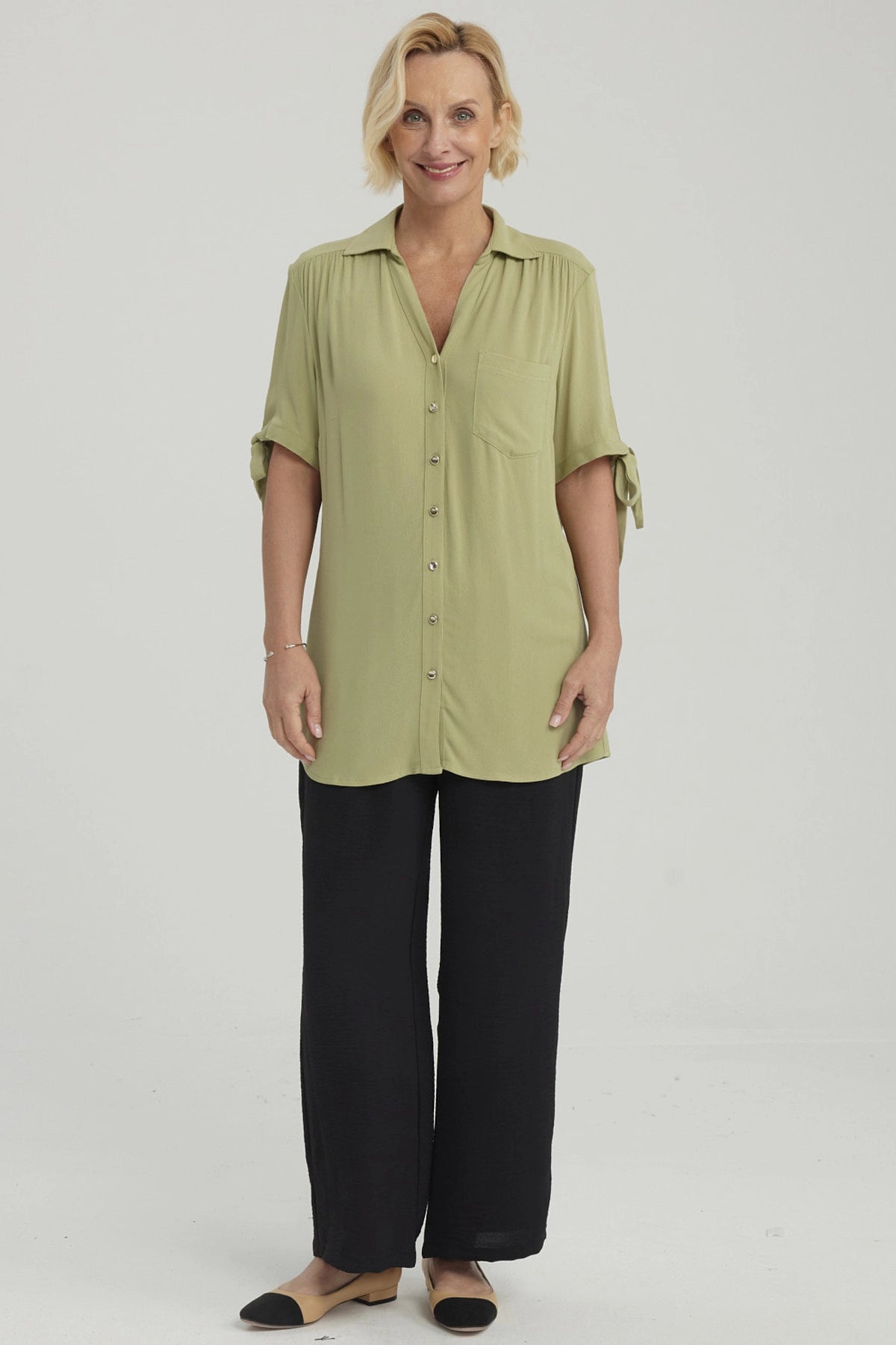 Blusa Mujer Amarra Verde Claro