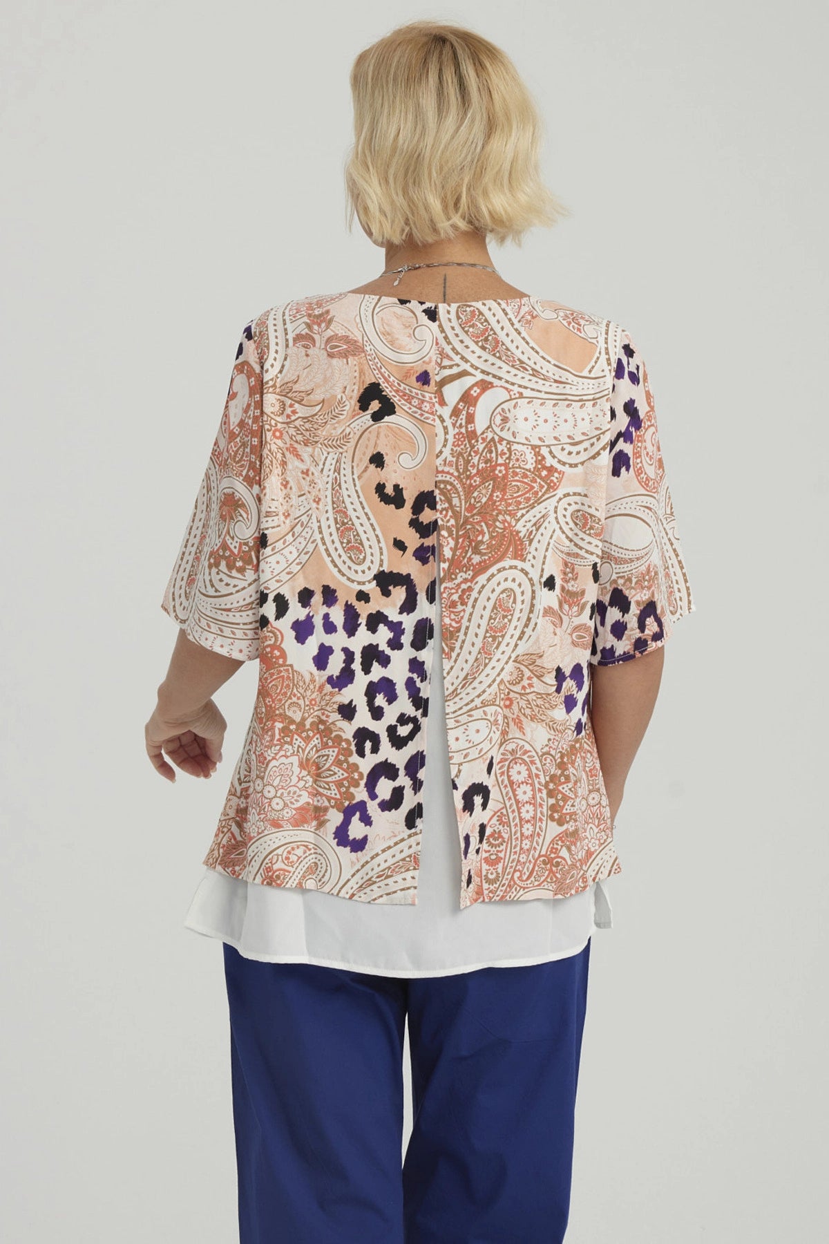 Blusa Mujer Crep Abertura Crudo