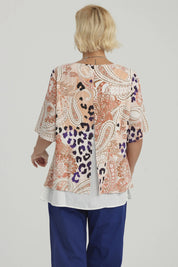 Blusa Mujer Crep Abertura Crudo