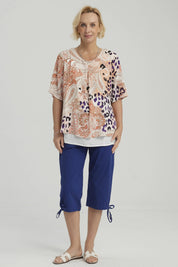 Blusa Mujer Crep Abertura Crudo