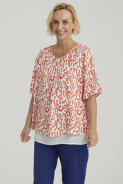 Blusa Mujer Crep Abertura Terracota