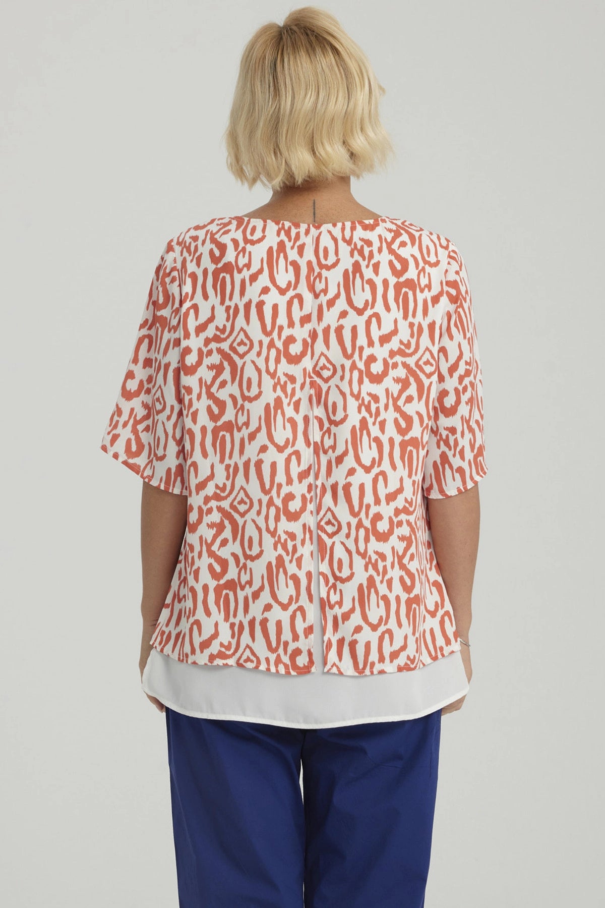 Blusa Mujer Crep Abertura Terracota