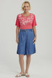 Bermuda Mujer Tencel Tiro Alto Azul