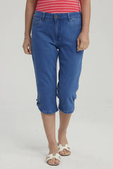 Pescador Mujer Denim Apertura Lateral Azul