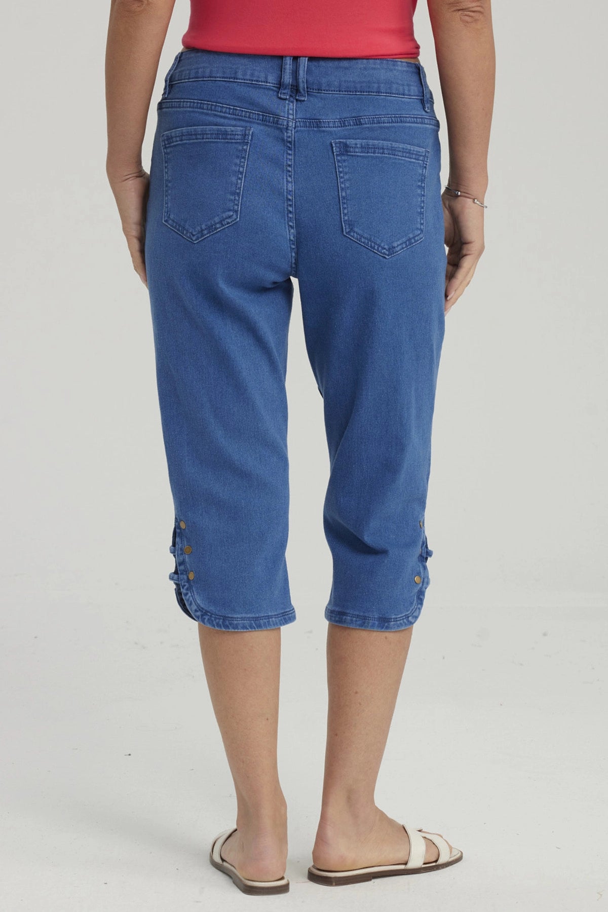 Pescador Mujer Denim Apertura Lateral Azul