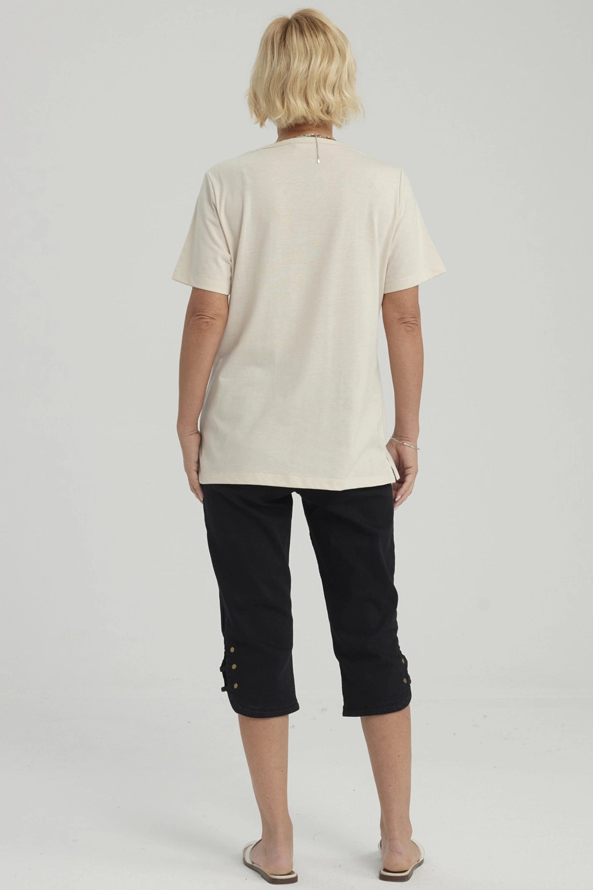 Pescador Mujer Denim Apertura Lateral Negro