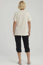 Pescador Mujer Denim Apertura Lateral Negro