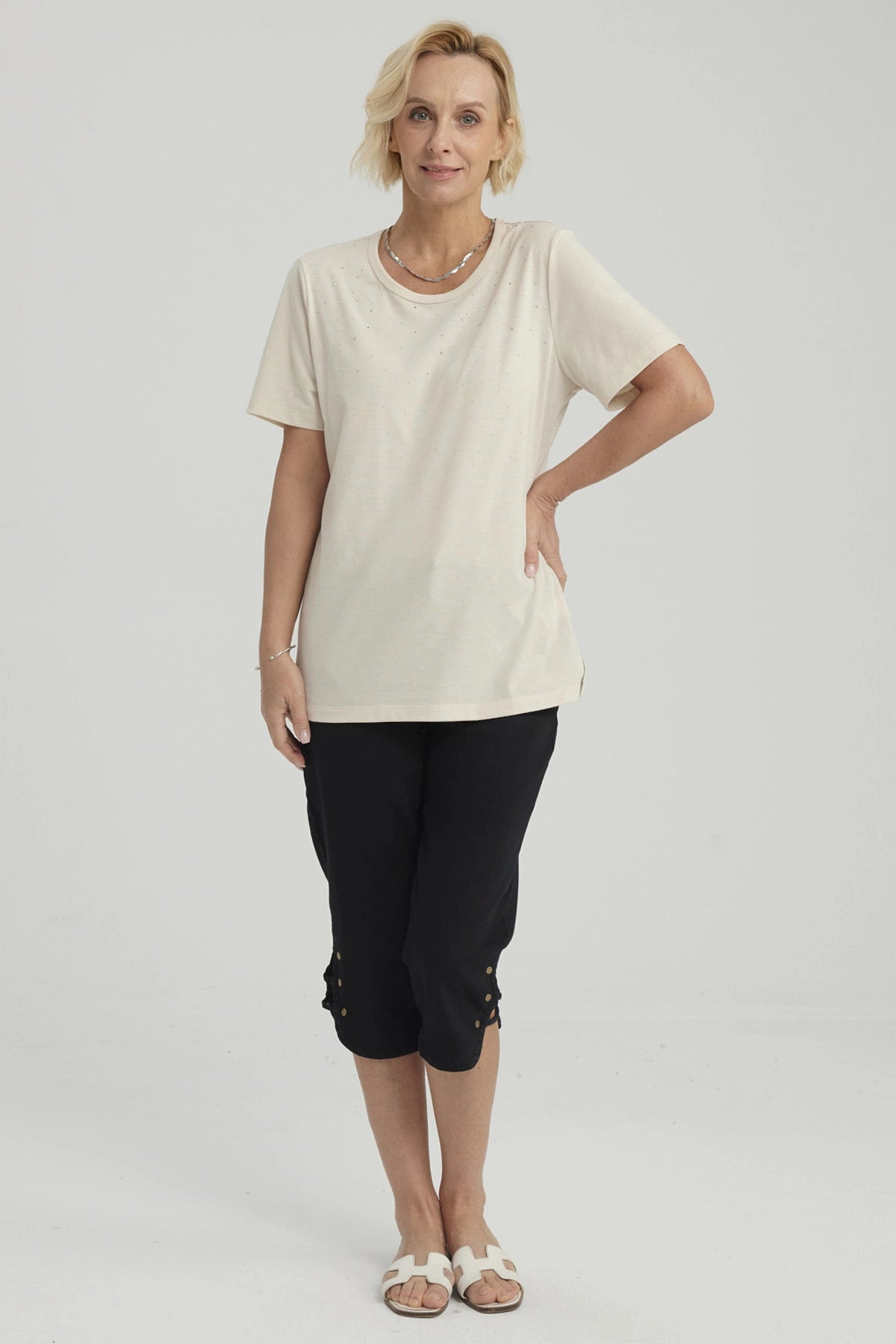 Pescador Mujer Denim Apertura Lateral Negro