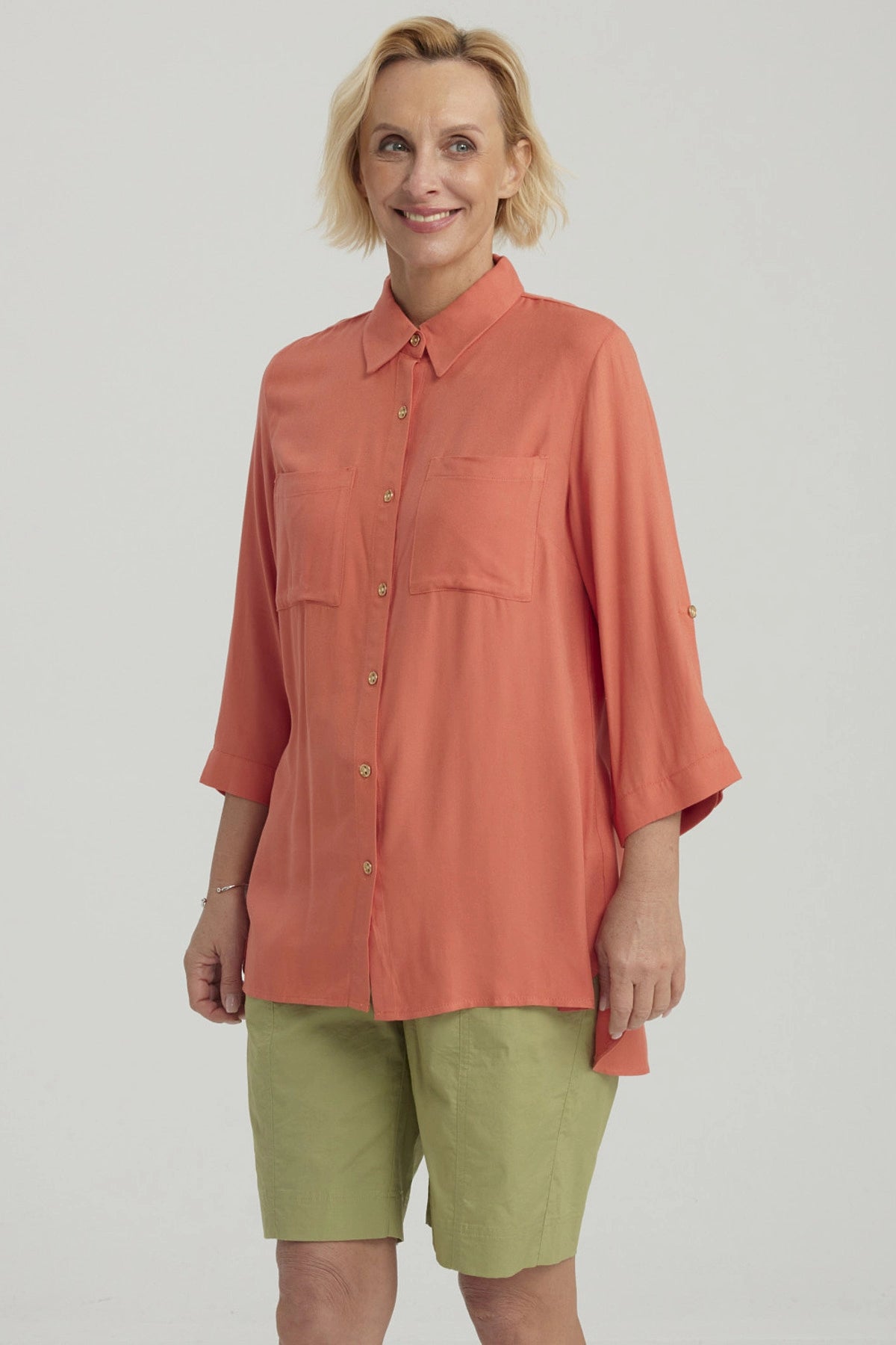 Blusa Mujer Lisa Terracota