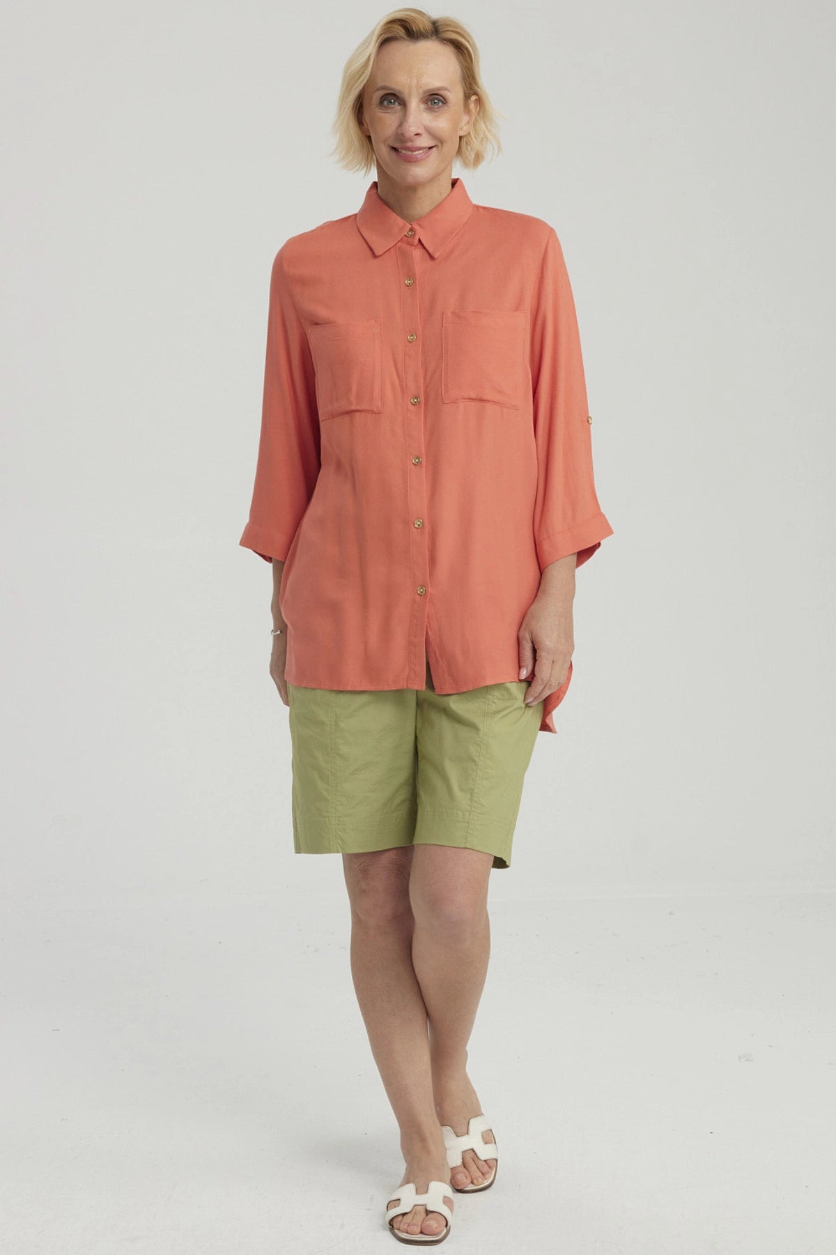 Blusa Mujer Lisa Terracota