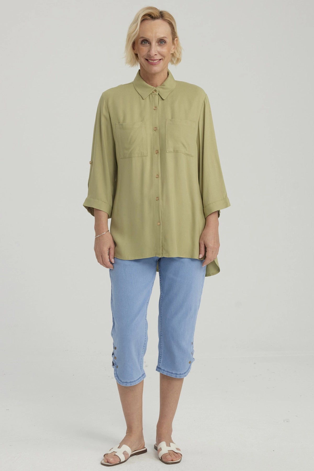 Blusa Mujer Lisa Verde Claro