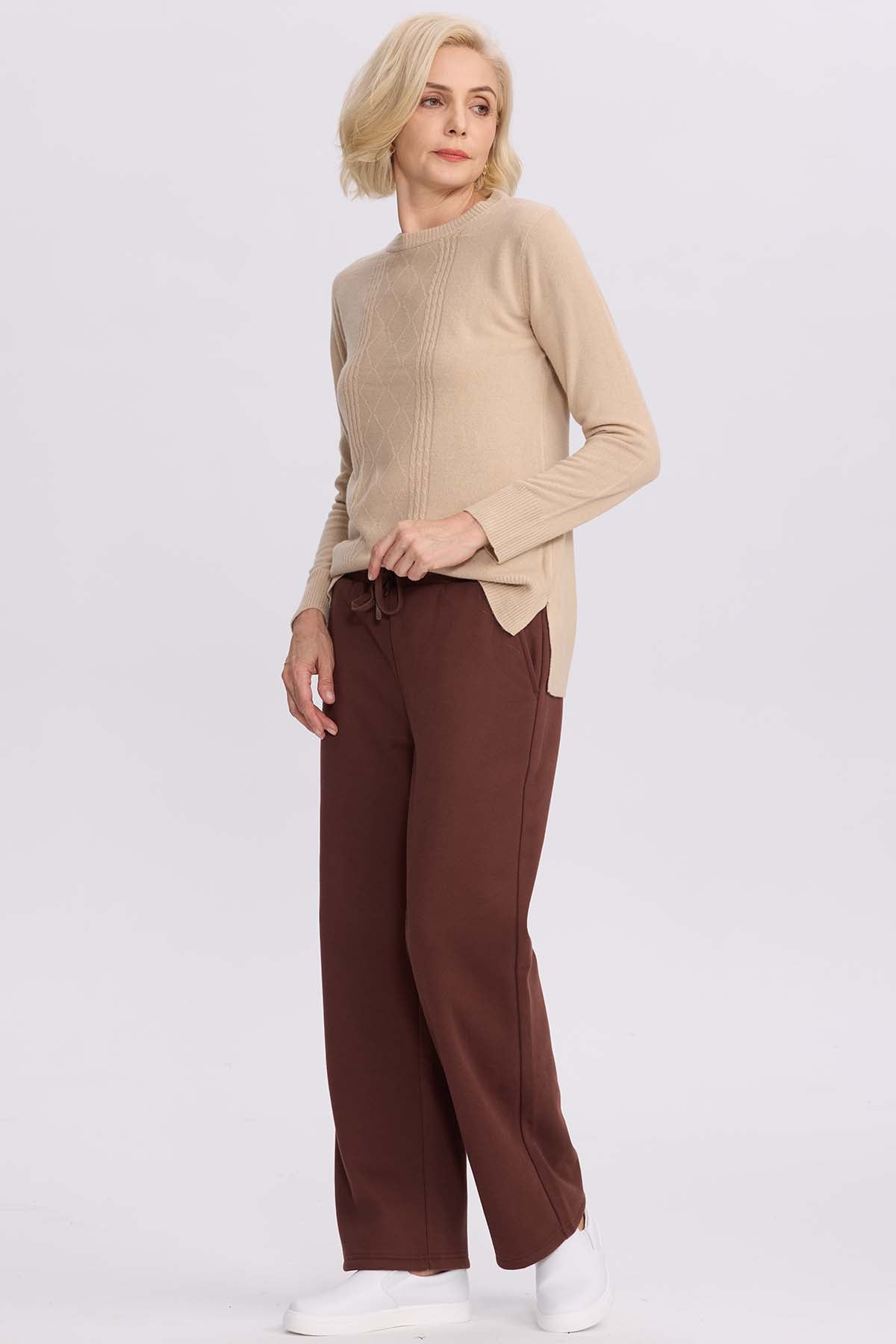 Pantalón Buzo Mujer Doble Faz Café