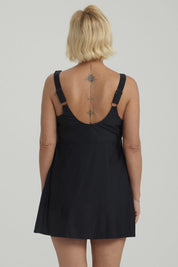 Traje de Baño Mujer Peto Vestido Rapport Negro