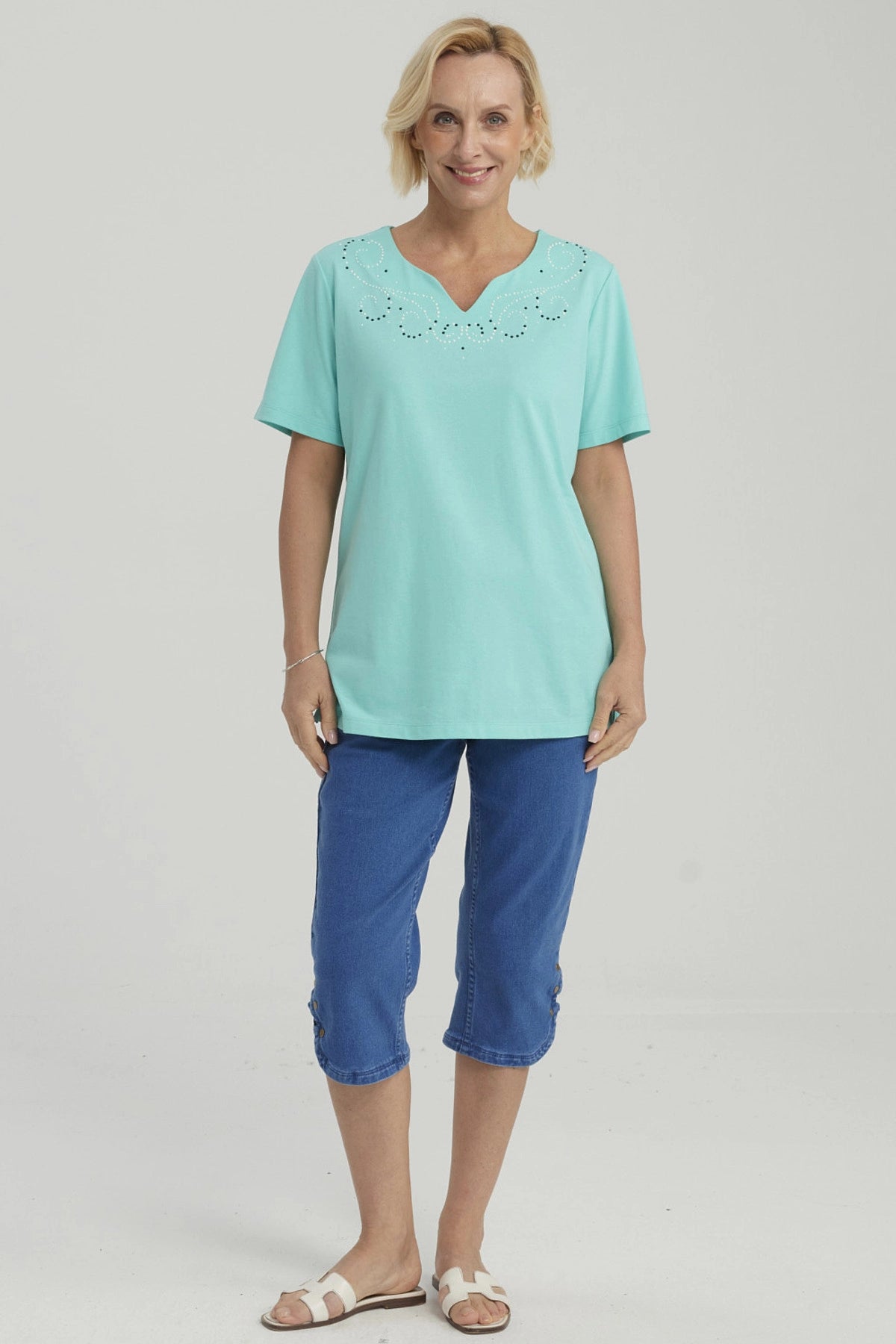 Polera Mujer Rapport Turquesa